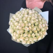 101 белая роза 45 см Кения