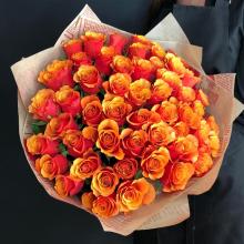 51 оранжевая роза Кения 45 см