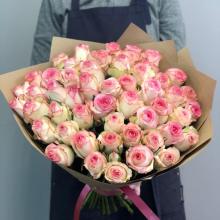 51 бело-розовая роза Кения 45 см
