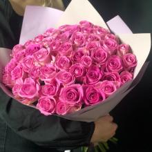 51 розовая роза Кения 45 см