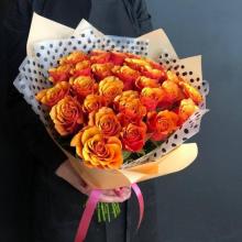 29 рыжих роз Кения 45 см