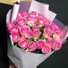 29 розовых роз Кения 45 см