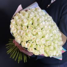 Букет из 101 белой розы Кения 45 см Кения.